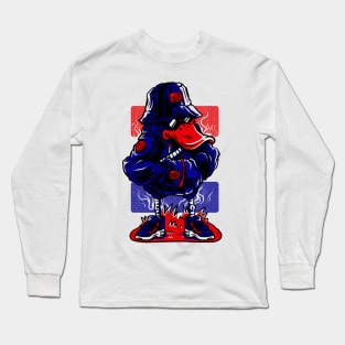 Dapper Duck Character Blue Red Long Sleeve T-Shirt